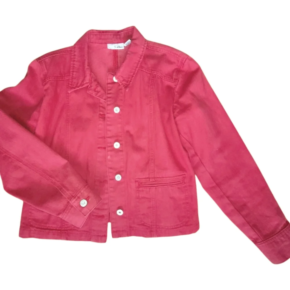 Red Denim Jean Jacket - Picture 6 of 8